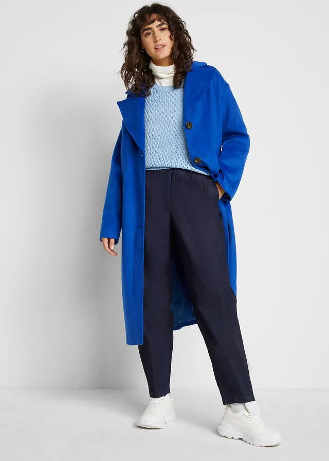 Vaqueros mom de cintura alta y cómodos Denim oscuro desgastado