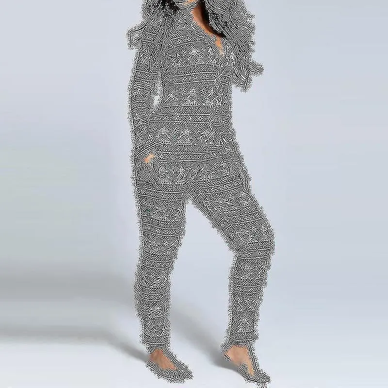 Venalisa Mujer Animal Pijama De Una Pieza Traje de Navidad Mono De Manga Larga Ropa de Dormir