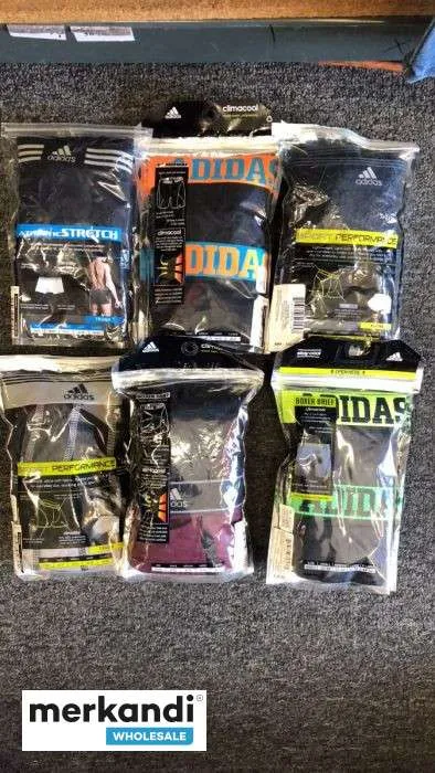 VENTA AL POR MAYOR DE ROPA INTERIOR PARA HOMBRE ADIDAS  PAQUETE DE 12 SURTIDOS TALLA SXL