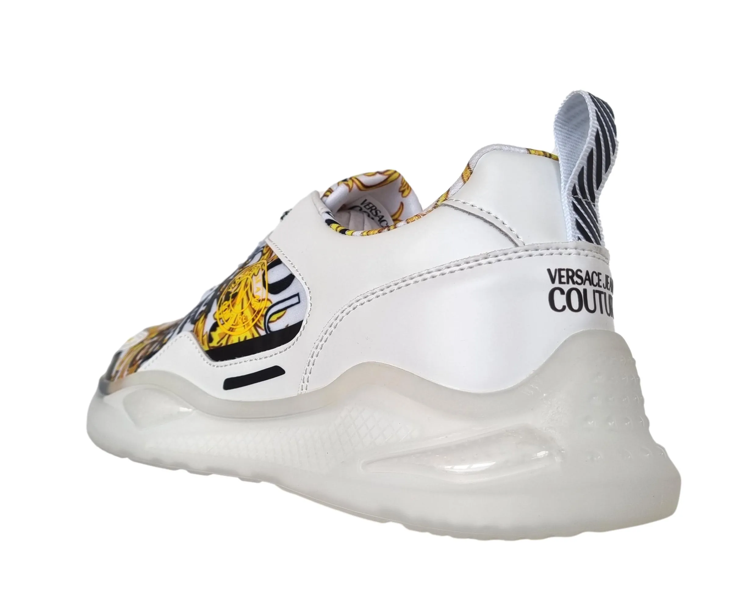 Versace couture zapatos de hombre sneakers en nylon y caucho 74YA3S1B LEVION