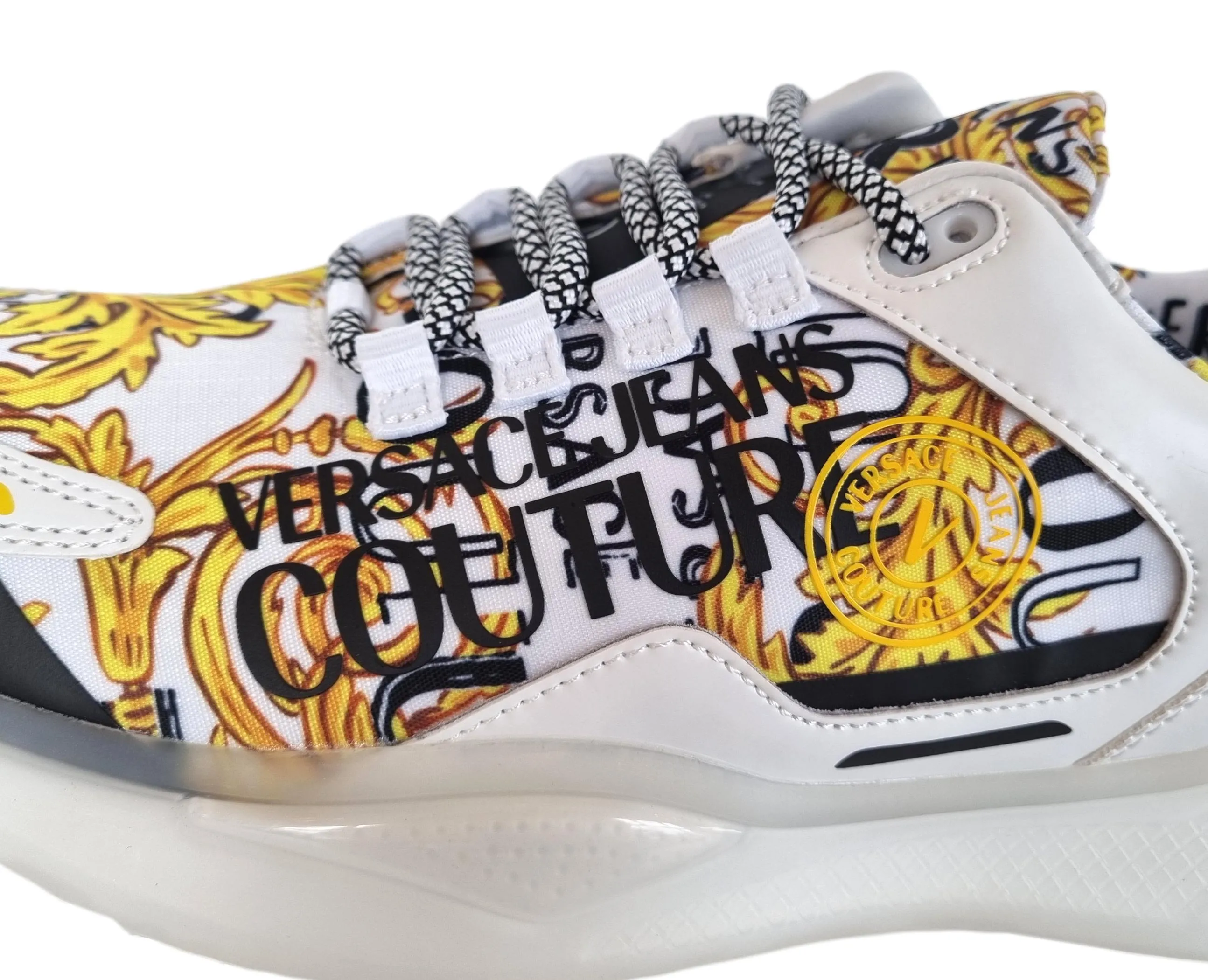 Versace couture zapatos de hombre sneakers en nylon y caucho 74YA3S1B LEVION
