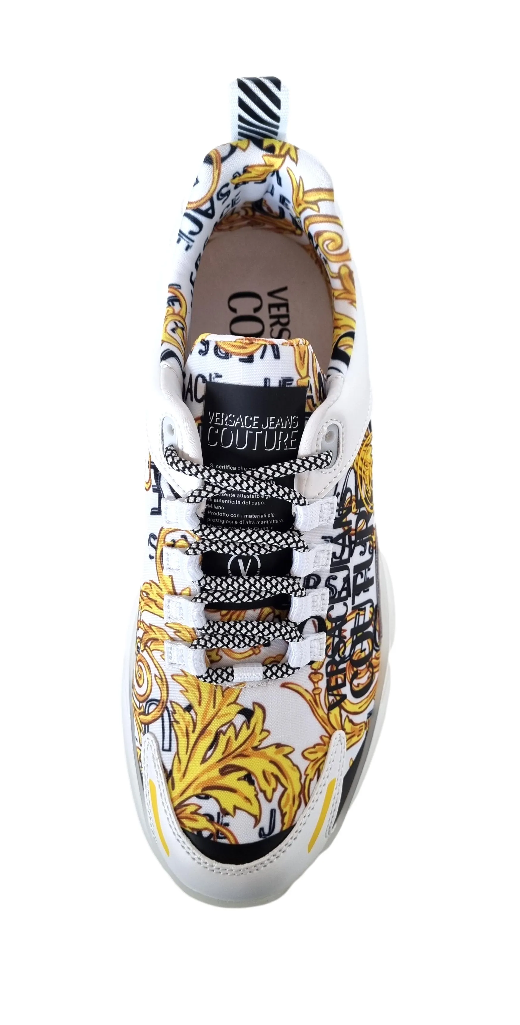 Versace couture zapatos de hombre sneakers en nylon y caucho 74YA3S1B LEVION