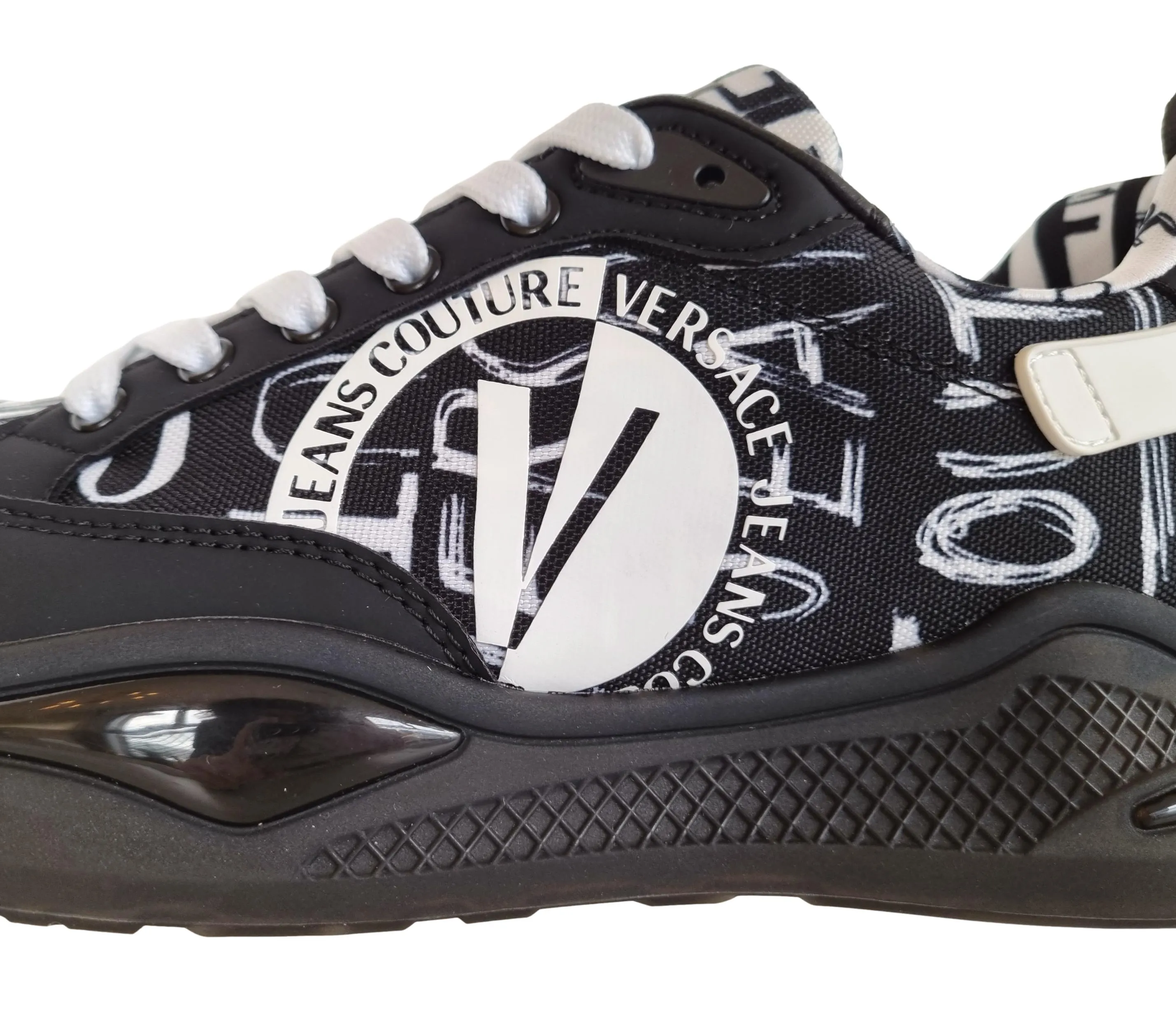 Versace couture zapatos de hombre sneakers en nylon y caucho 74YA3S1C LEVION