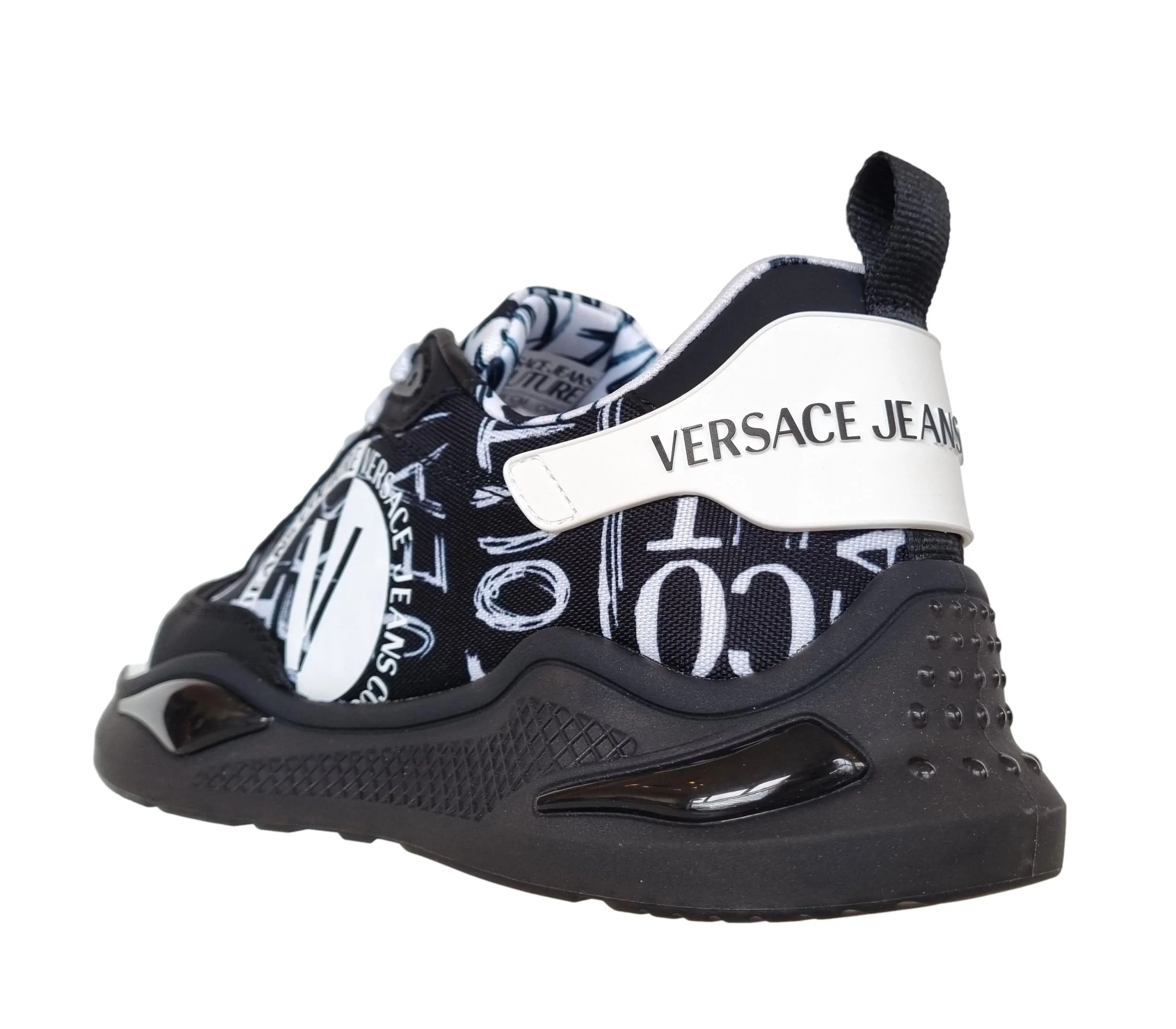 Versace couture zapatos de hombre sneakers en nylon y caucho 74YA3S1C LEVION