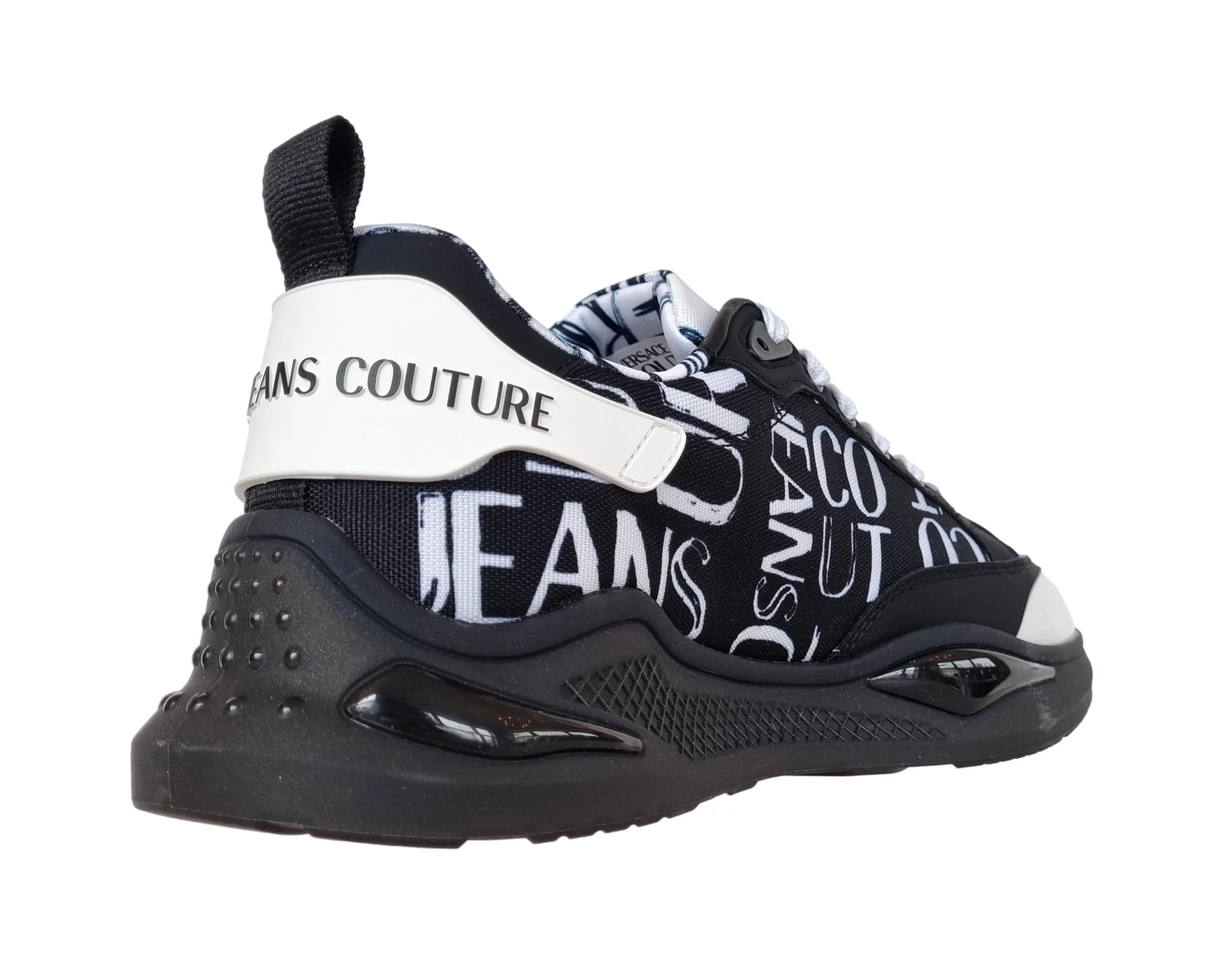 Versace couture zapatos de hombre sneakers en nylon y caucho 74YA3S1C LEVION