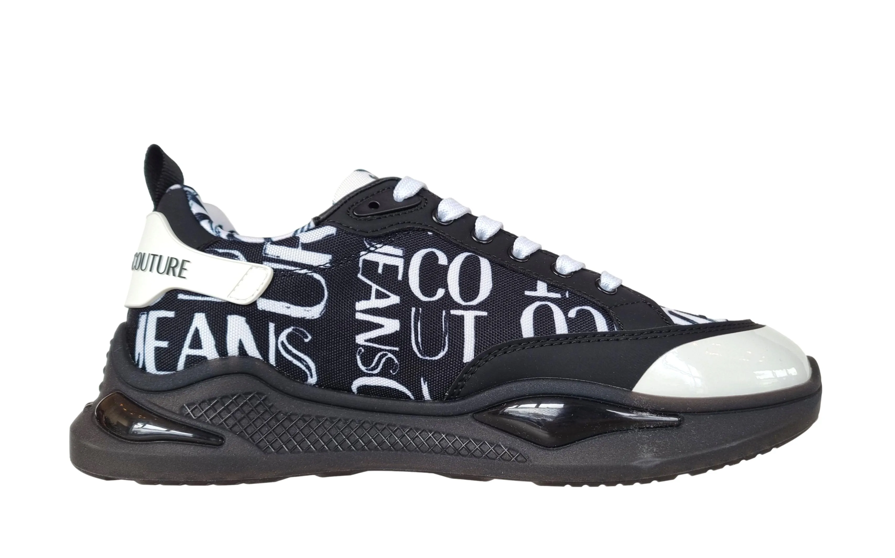 Versace couture zapatos de hombre sneakers en nylon y caucho 74YA3S1C LEVION