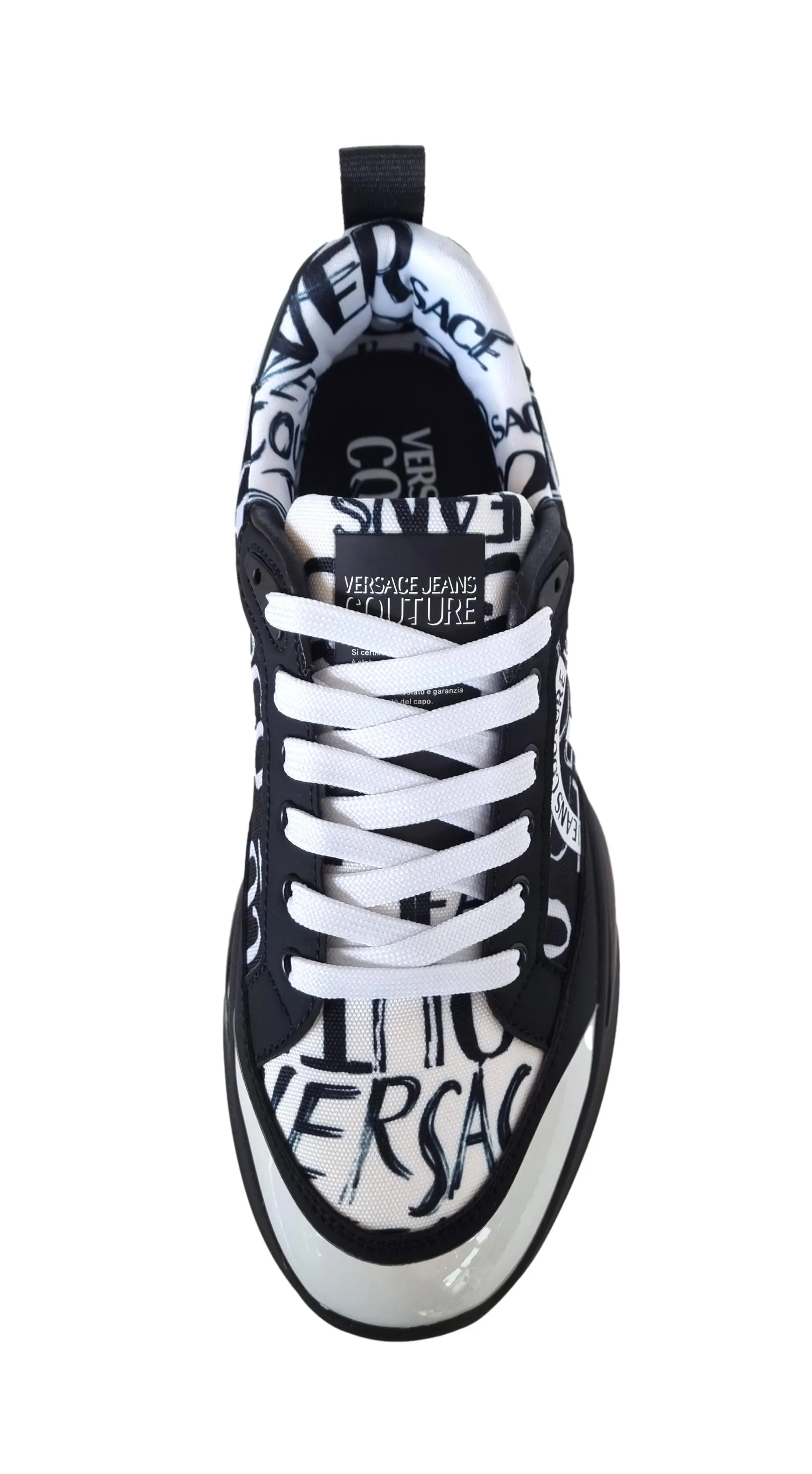 Versace couture zapatos de hombre sneakers en nylon y caucho 74YA3S1C LEVION