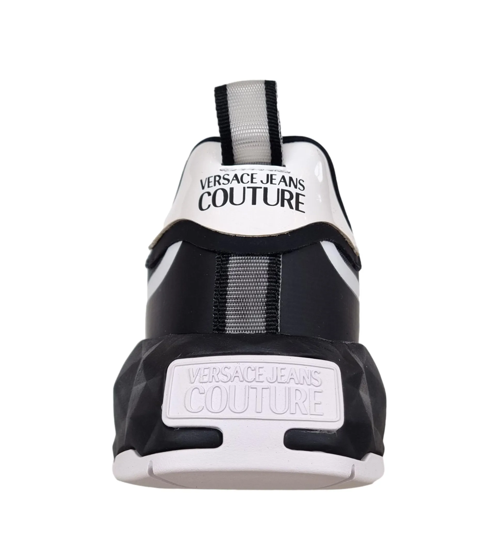 Versace couture zapatos de hombre sneakers en nylon y caucho 74YA3SBA ATOM negro