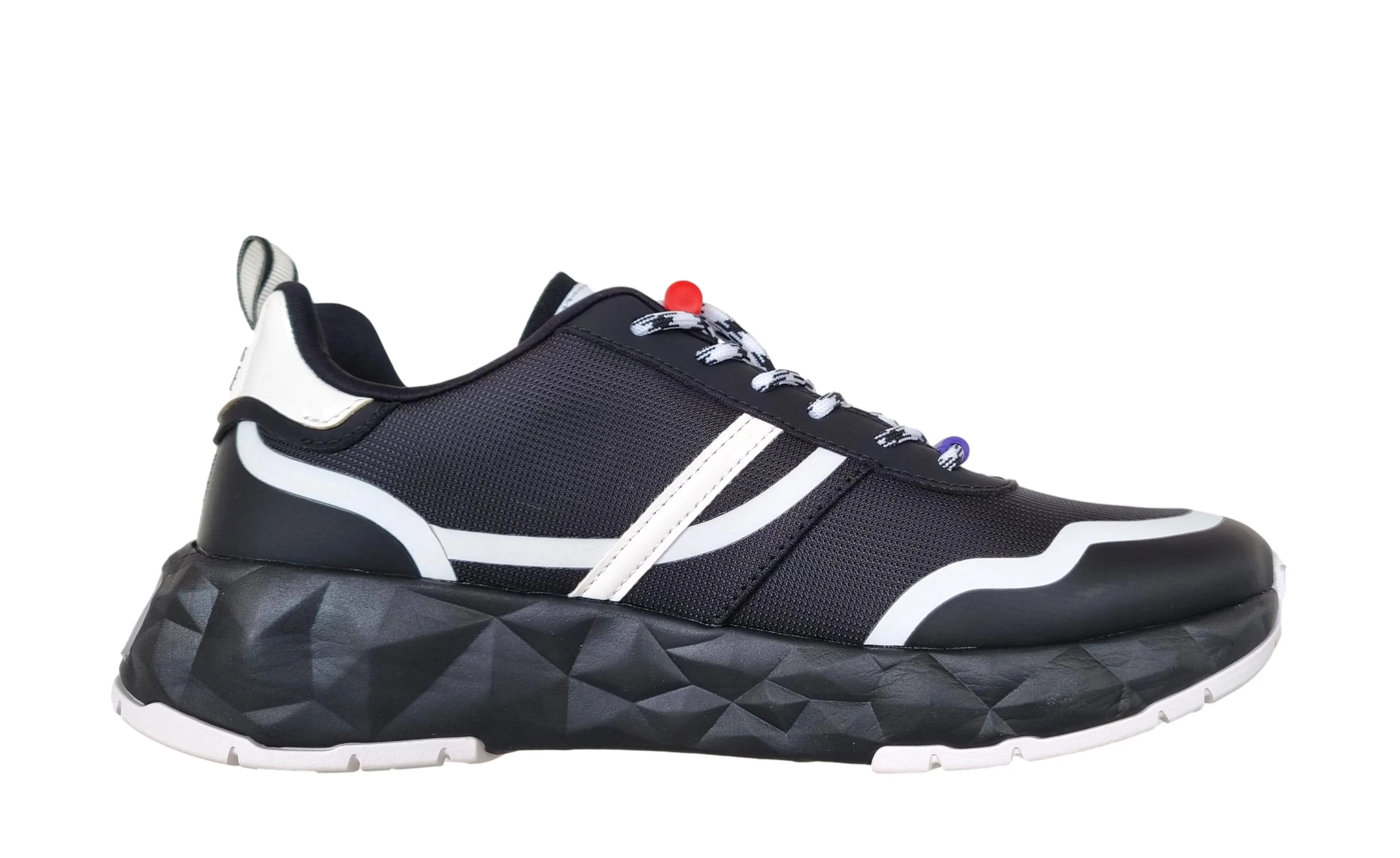 Versace couture zapatos de hombre sneakers en nylon y caucho 74YA3SBA ATOM negro