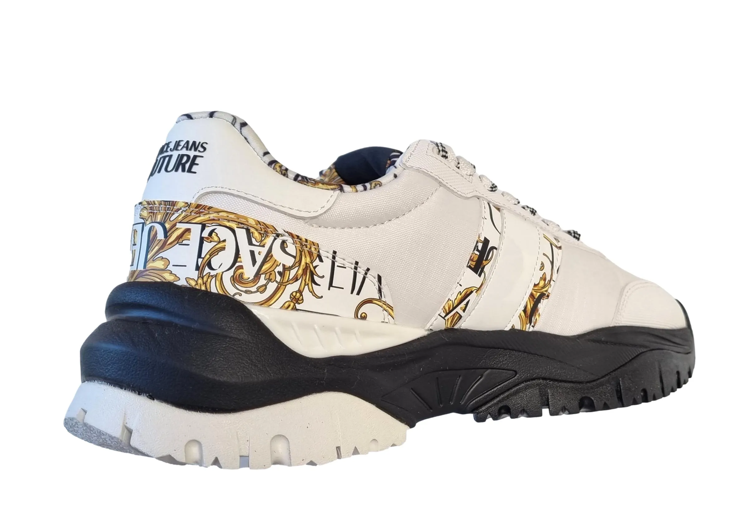 Versace couture zapatos de hombre sneakers en tela y goma 73YA3SZ4 Blitzar