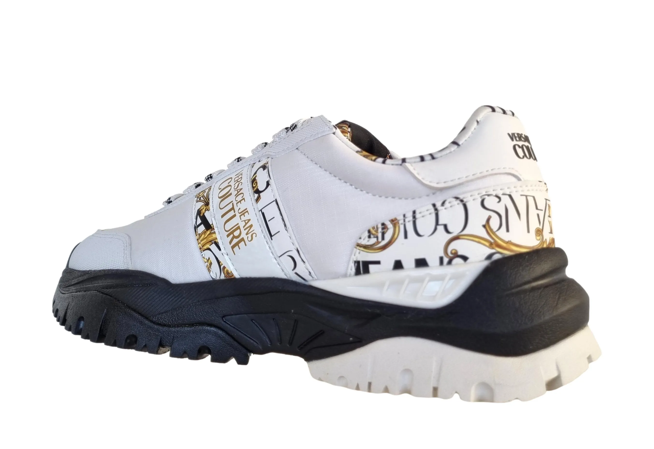Versace couture zapatos de hombre sneakers en tela y goma 73YA3SZ4 Blitzar