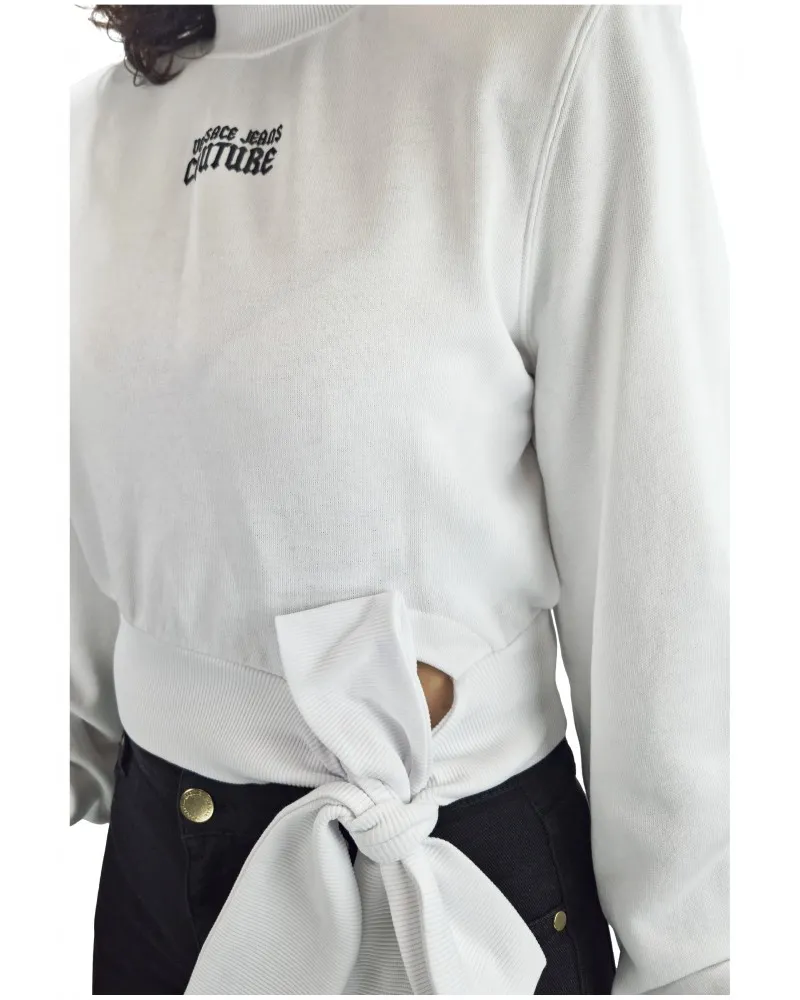 VERSACE JEANS COUTURE  SUDADERA DE CUELLO ALTO CON LOGO BORDADO Y LAZADA