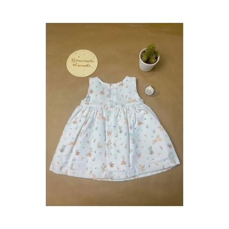 Vestido bebé estampado de conejitos