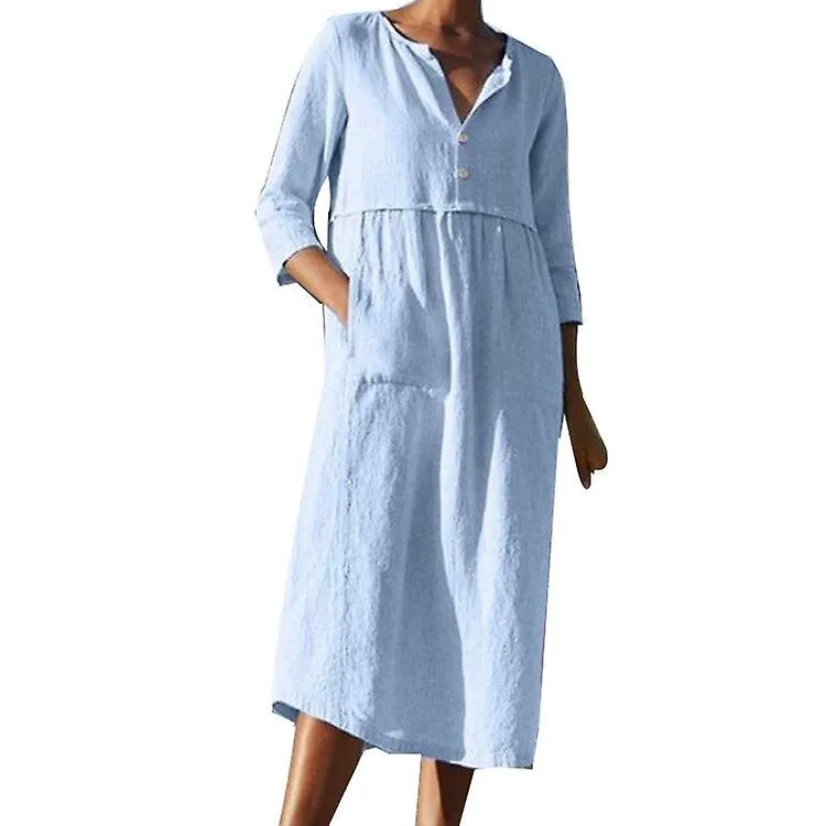 Vestido de maternidad Mujer embarazada Ropa Estampado Manga corta Cuello en V Maxi Vestido largo de lactancia Lactancia embaraza