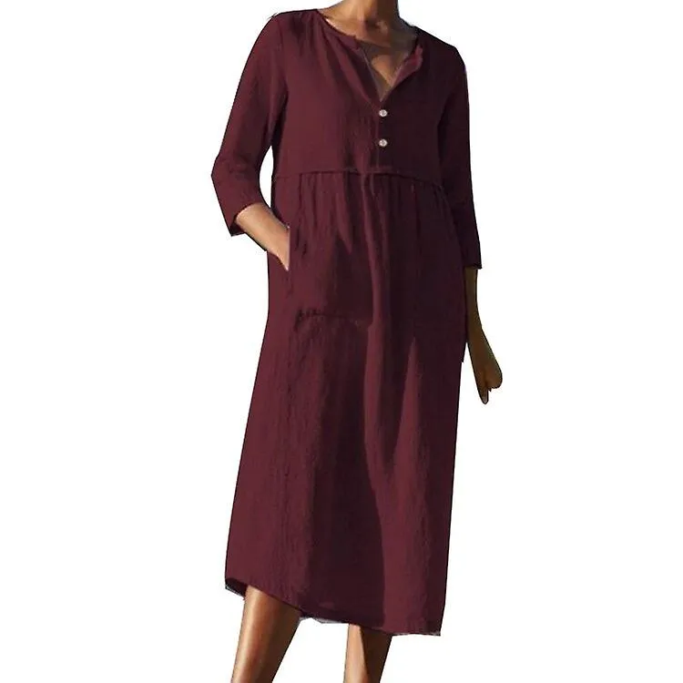Vestido de maternidad Mujer embarazada Ropa Estampado Manga corta Cuello en V Maxi Vestido largo de lactancia Lactancia embaraza