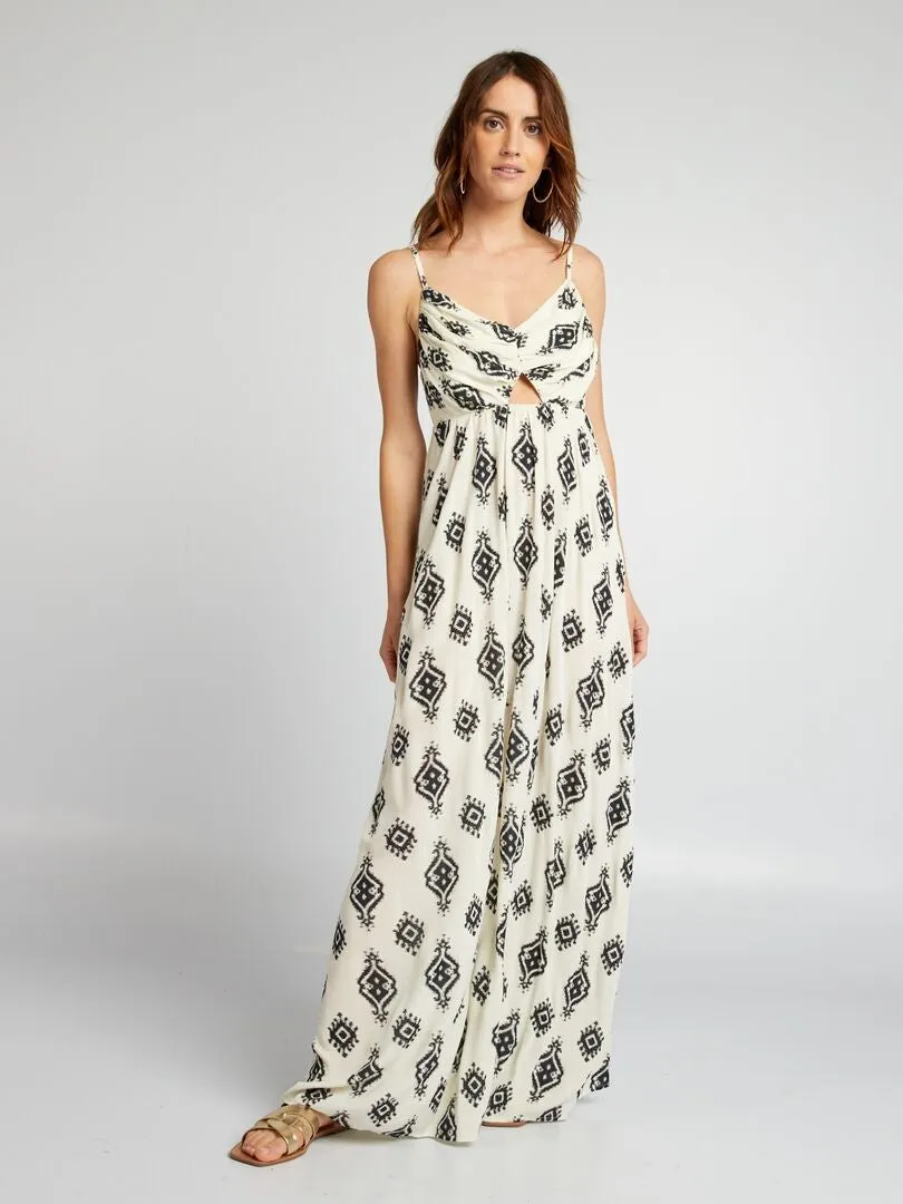 VESTIDO LARGO DE TIRANTES FINOS  BEIGE