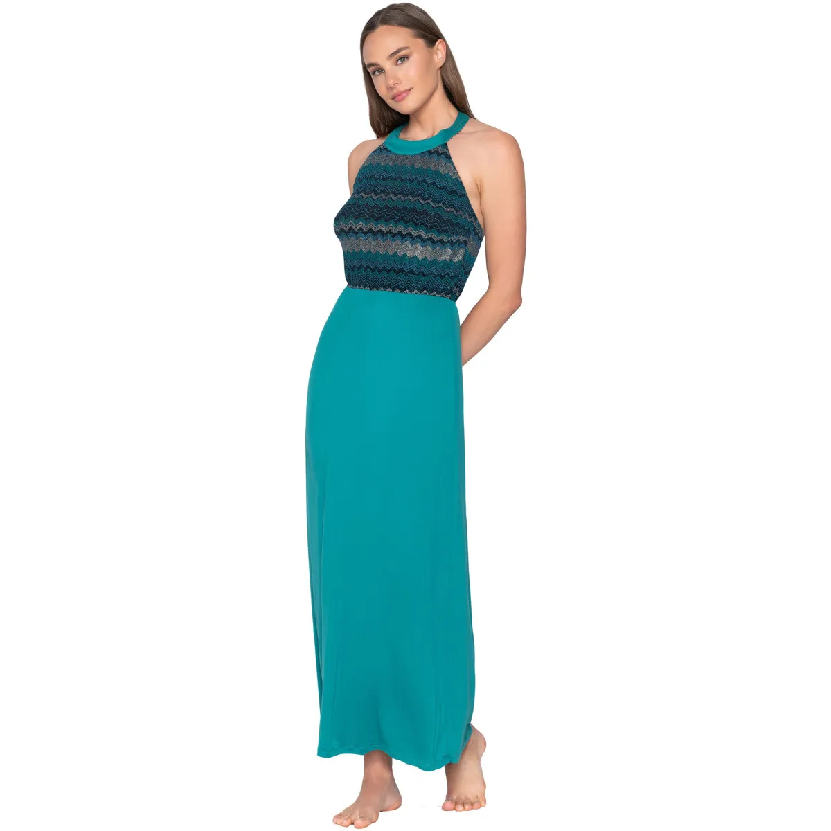 Vestido largo de verano con espalda descubierta Topaz