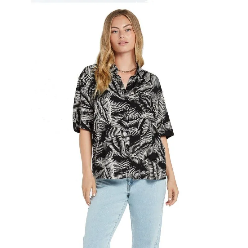 Volcom Stay Palm Top (Black White) Mujer