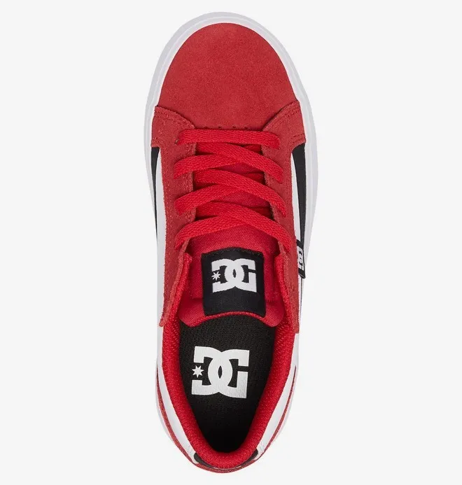 Zapatillas cuero DC SHOES para niño LYNNFIELD RED/BLACK/WHITE (XRKW) Ref. ADBS300337 Rojo negro y blanca