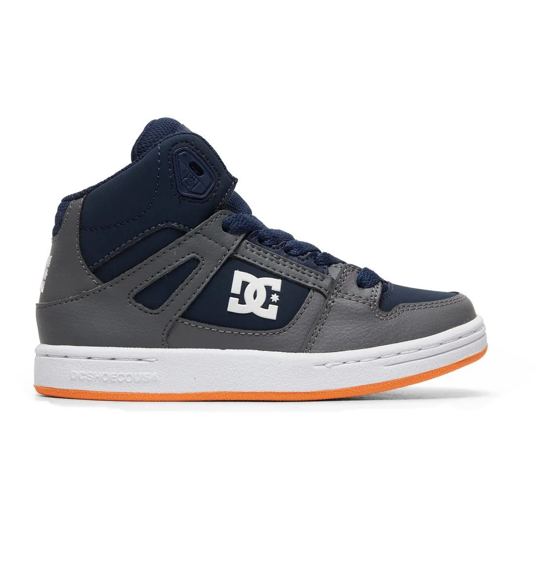 ZAPATILLAS CUERO DC SHOES PARA NIñO PURE HIGHTOP GREY/DARK/NAVY (GN2) REF. ADBS100242 GRIS/AZUL/NARANJA