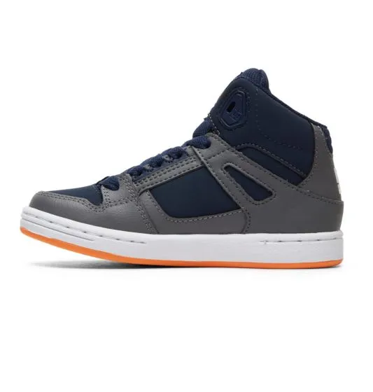 ZAPATILLAS CUERO DC SHOES PARA NIñO PURE HIGHTOP GREY/DARK/NAVY (GN2) REF. ADBS100242 GRIS/AZUL/NARANJA