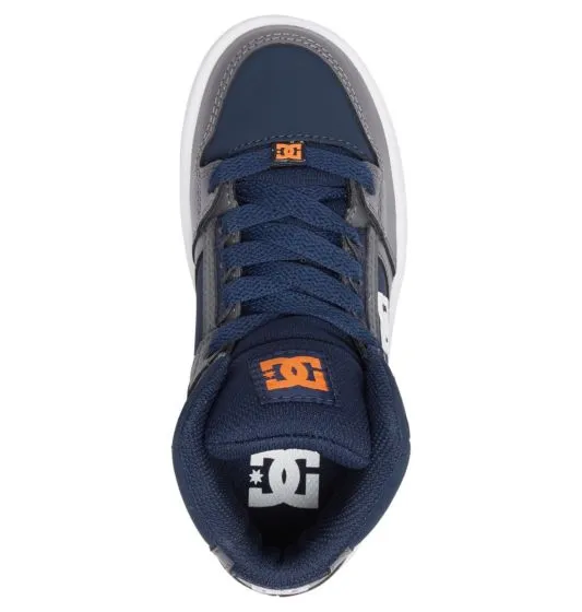 ZAPATILLAS CUERO DC SHOES PARA NIñO PURE HIGHTOP GREY/DARK/NAVY (GN2) REF. ADBS100242 GRIS/AZUL/NARANJA