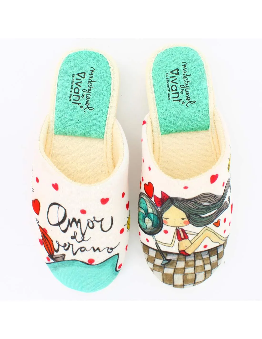 Zapatillas de Casa "Amor de verano" Bahía Blanco