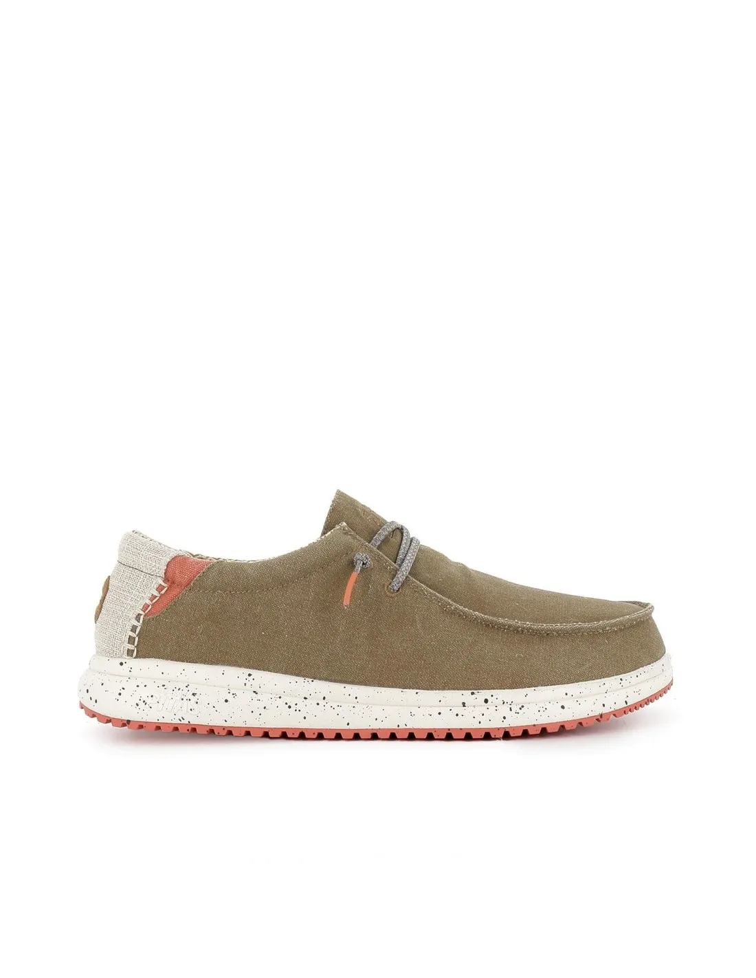 Zapato de cordones cómodos lona y suela EVA hombre camel Walking Pitas