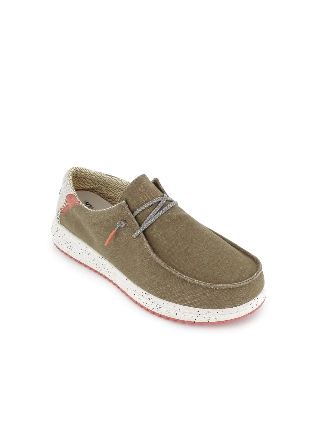 Zapato de cordones cómodos lona y suela EVA hombre camel Walking Pitas