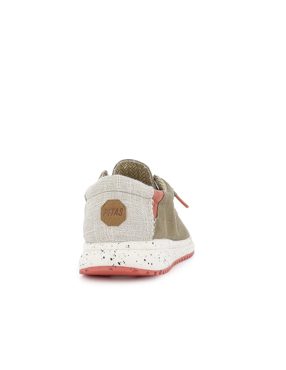 Zapato de cordones cómodos lona y suela EVA hombre camel Walking Pitas