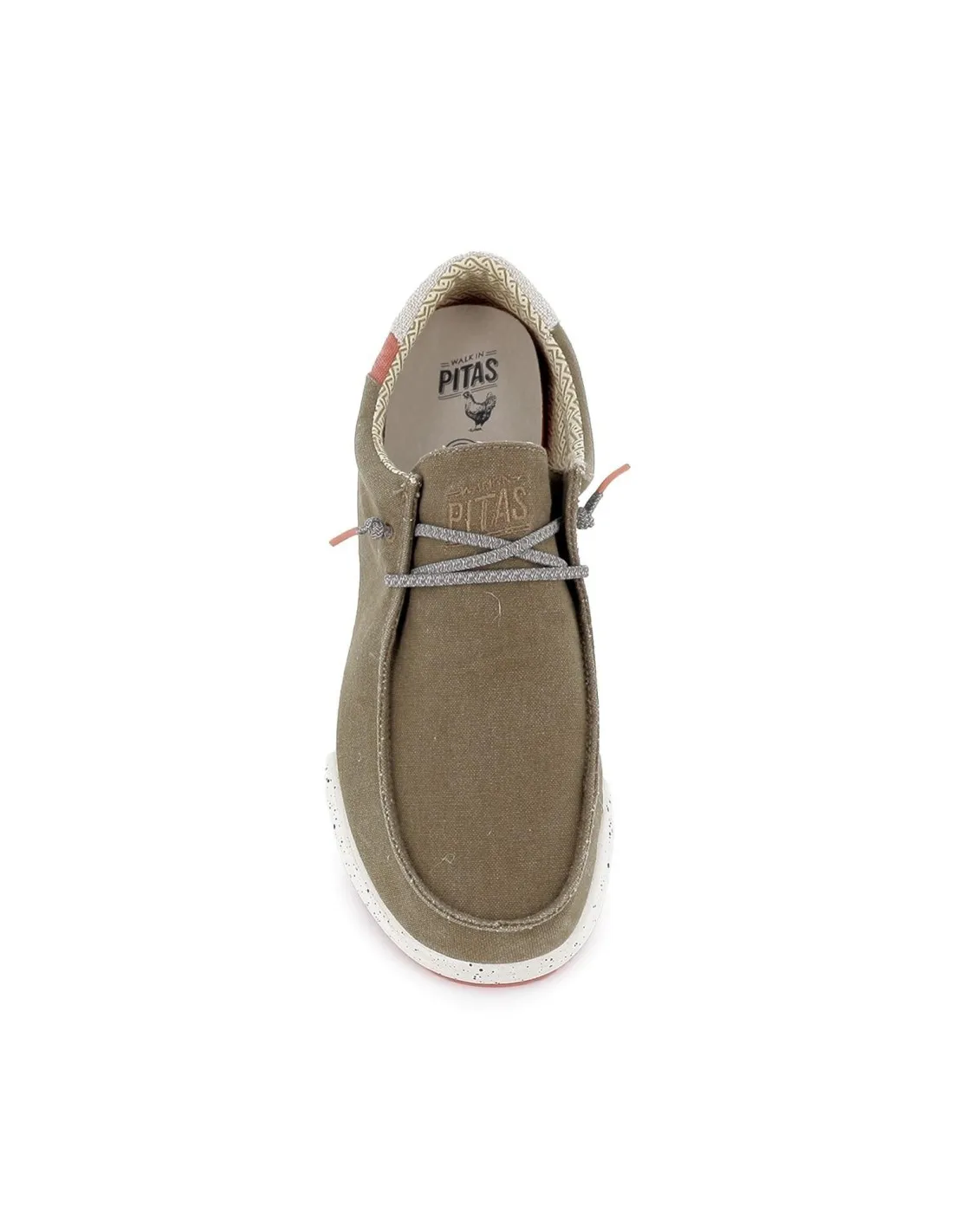 Zapato de cordones cómodos lona y suela EVA hombre camel Walking Pitas