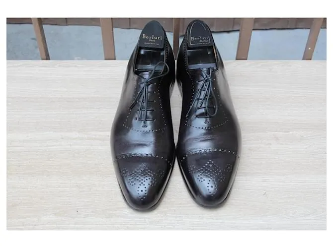 ZAPATOS BERLUTI DERBY DE PIEL 10 / 44 estado COMO ZAPATOS DE HOMBRE NUEVOS 1889 € Morado oscuro 