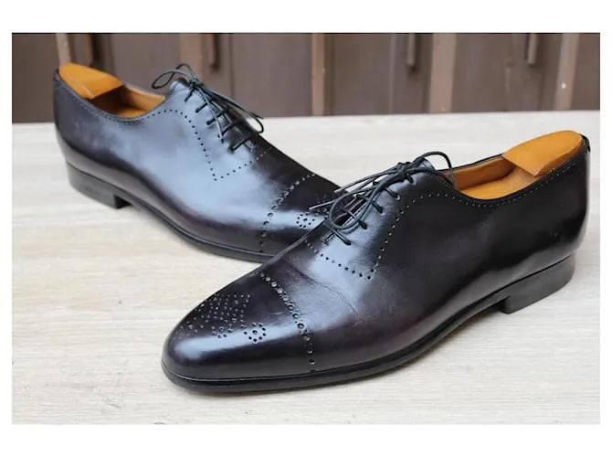 ZAPATOS BERLUTI DERBY DE PIEL 10 / 44 estado COMO ZAPATOS DE HOMBRE NUEVOS 1889 € Morado oscuro 