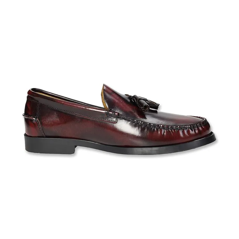 Zapatos Castellanos Borlas Hombre Piel Florentic Talla Grande Piso Goma 14029 Burdeos, de Dj Santa