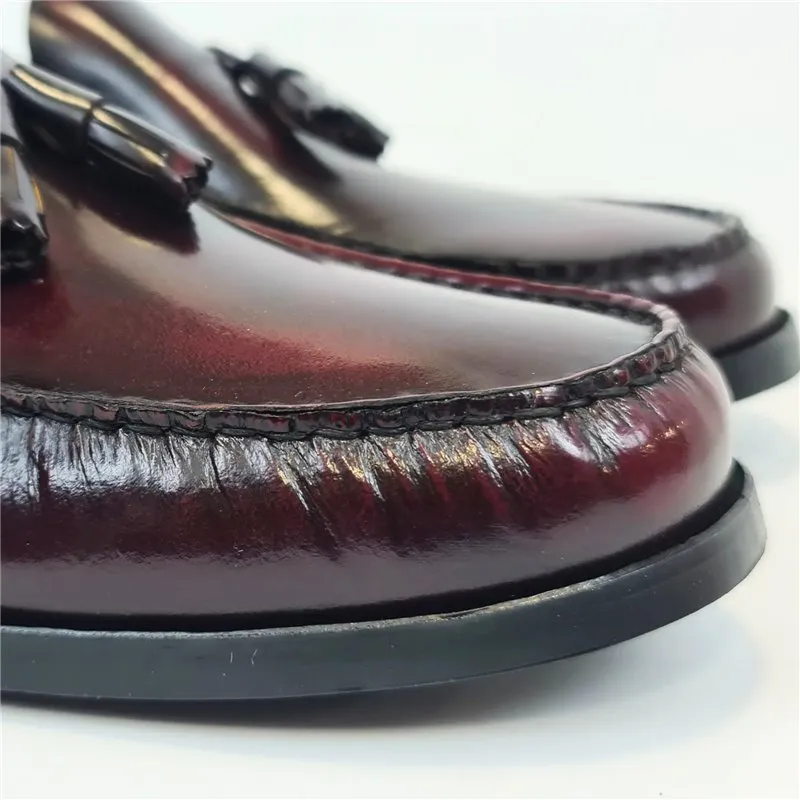 Zapatos Castellanos Borlas Hombre Piel Florentic Talla Grande Piso Goma 14029 Burdeos, de Dj Santa