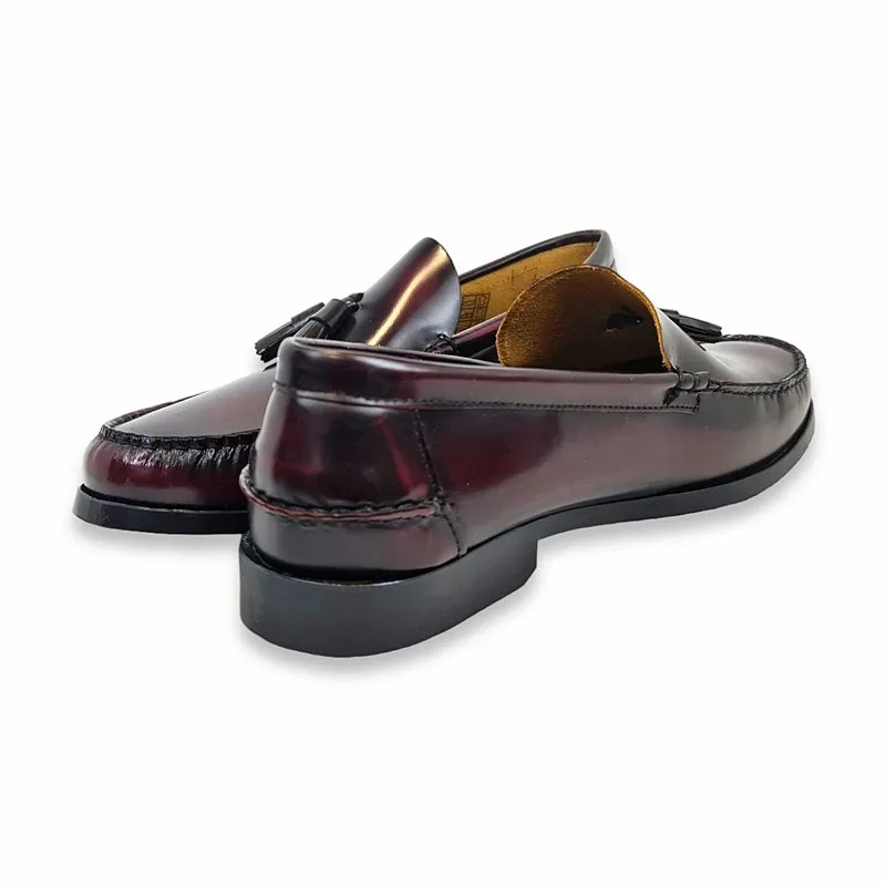 Zapatos Castellanos Borlas Hombre Piel Florentic Talla Grande Piso Goma 14029 Burdeos, de Dj Santa