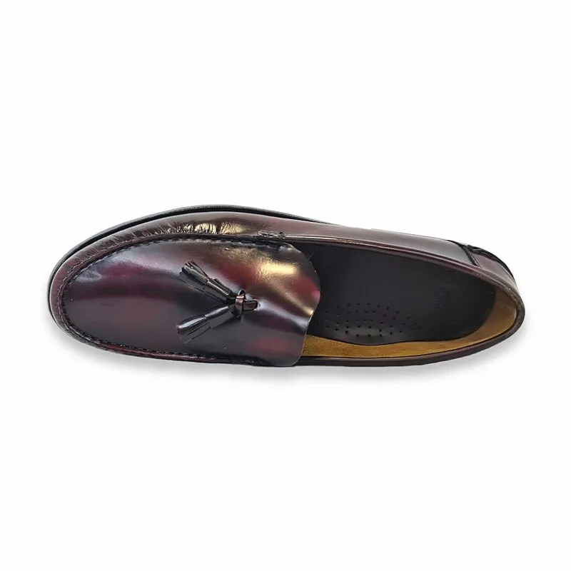 Zapatos Castellanos Borlas Hombre Piel Florentic Talla Grande Piso Goma 14029 Burdeos, de Dj Santa