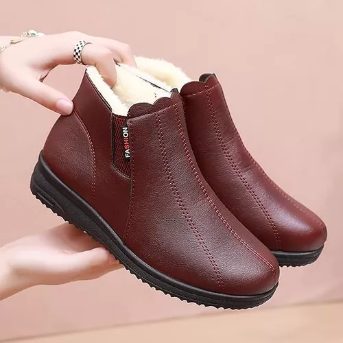 Zapatos De Cuero De Algodón Cálido De Terciopelo