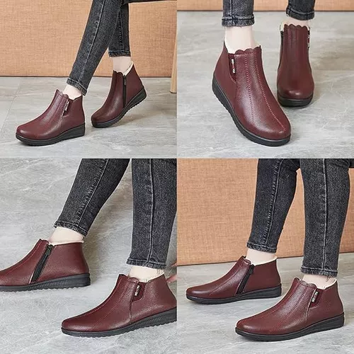 Zapatos De Cuero De Algodón Cálido De Terciopelo