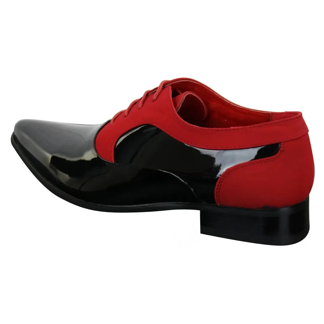 Zapatos de cuero de ante brillante con cordones para uso formal y elegante para hombre