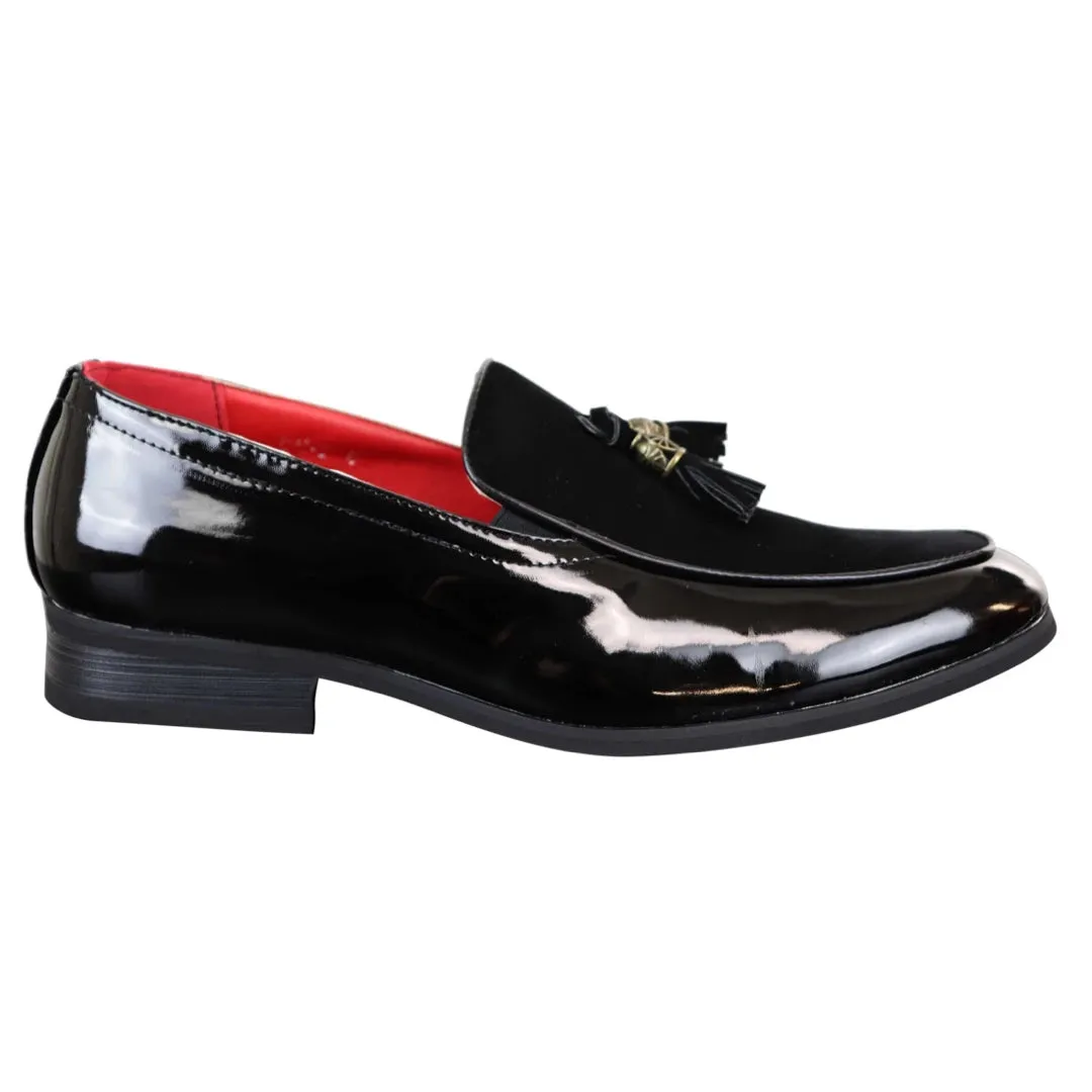 Zapatos de cuero de ante sintético brillante con borla para Casual o elegante de hombre