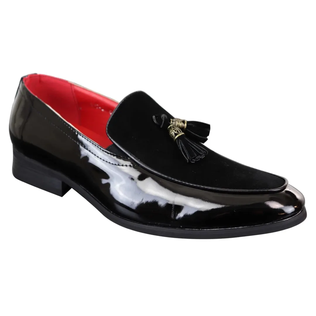 Zapatos de cuero de ante sintético brillante con borla para Casual o elegante de hombre