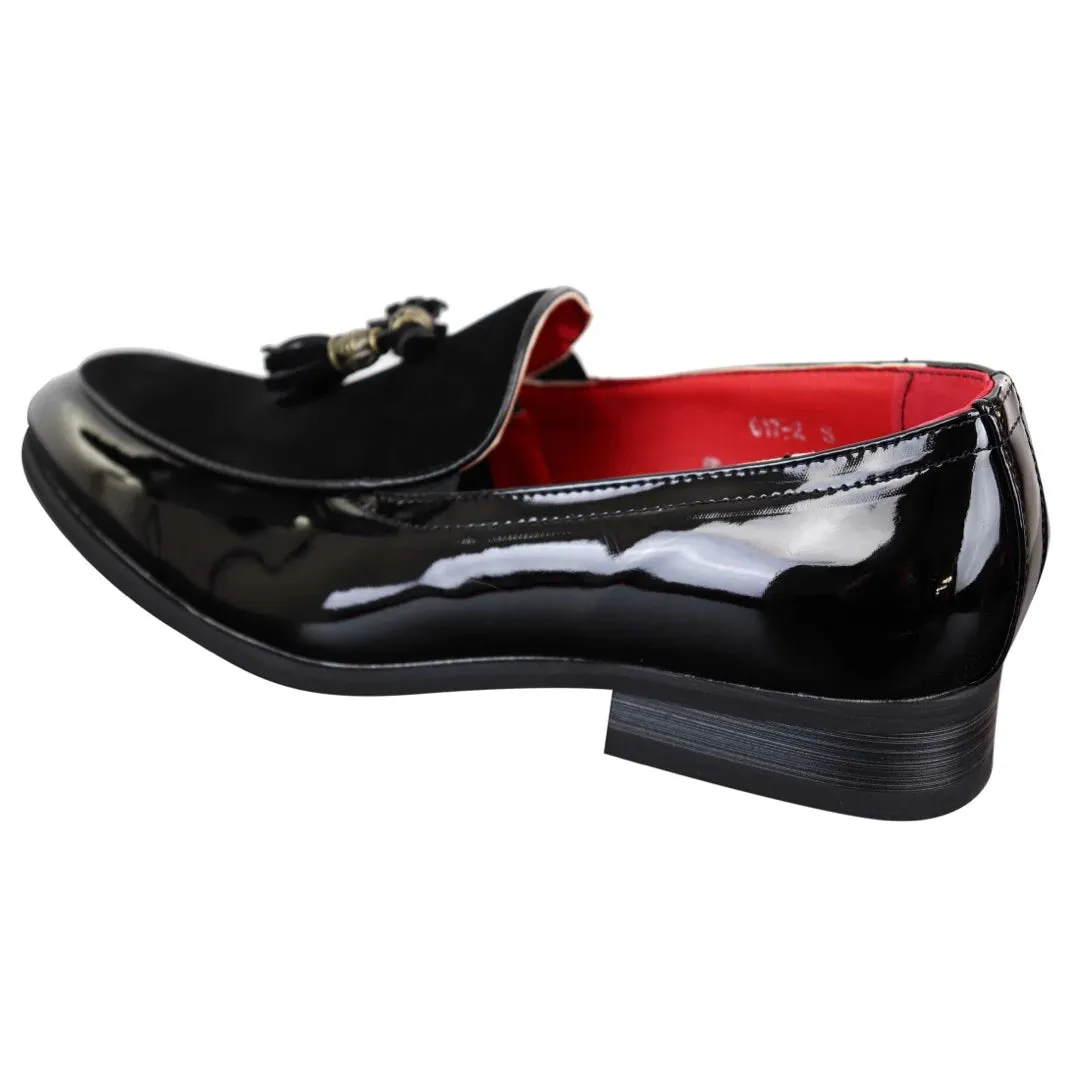 Zapatos de cuero de ante sintético brillante con borla para Casual o elegante de hombre