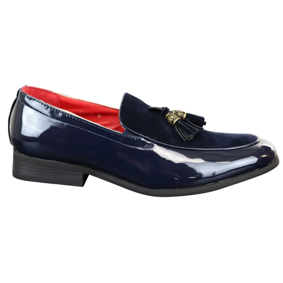 Zapatos de cuero de ante sintético brillante con borla para Casual o elegante de hombre