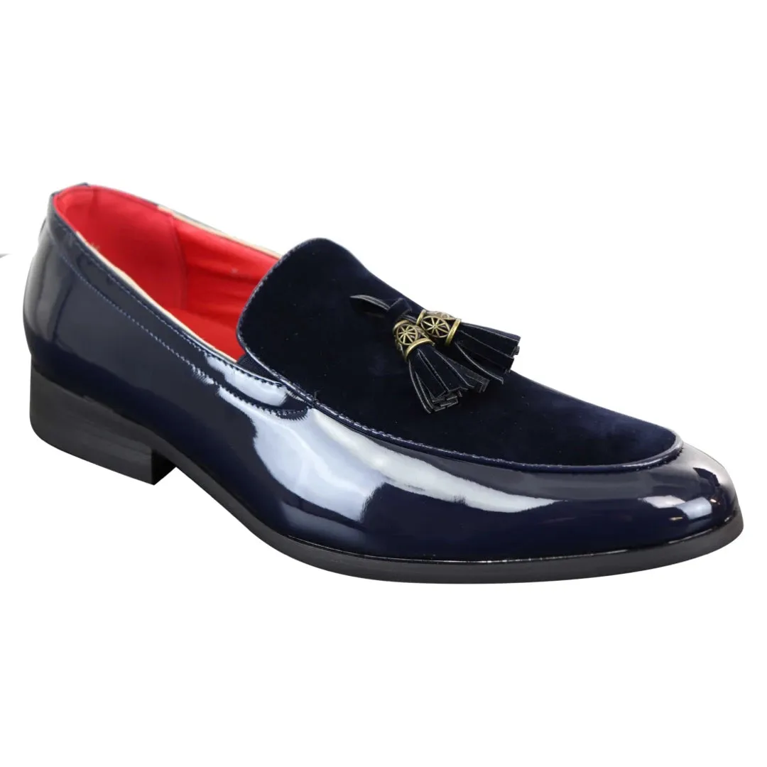 Zapatos de cuero de ante sintético brillante con borla para Casual o elegante de hombre