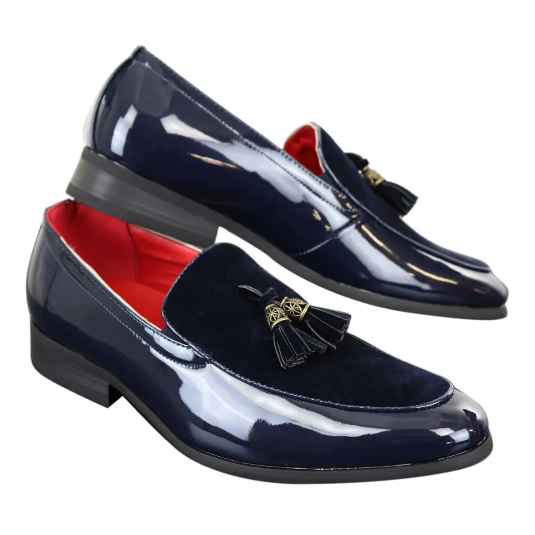Zapatos de cuero de ante sintético brillante con borla para Casual o elegante de hombre