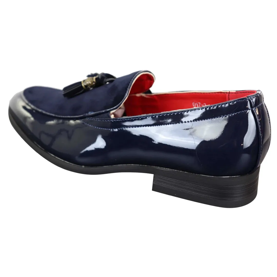 Zapatos de cuero de ante sintético brillante con borla para Casual o elegante de hombre