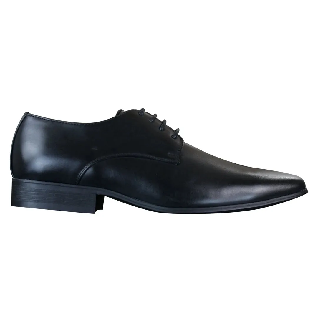 Zapatos de cuero puntiagudos con cordones ideal para boda,baile oficina estilo clásico para hombre