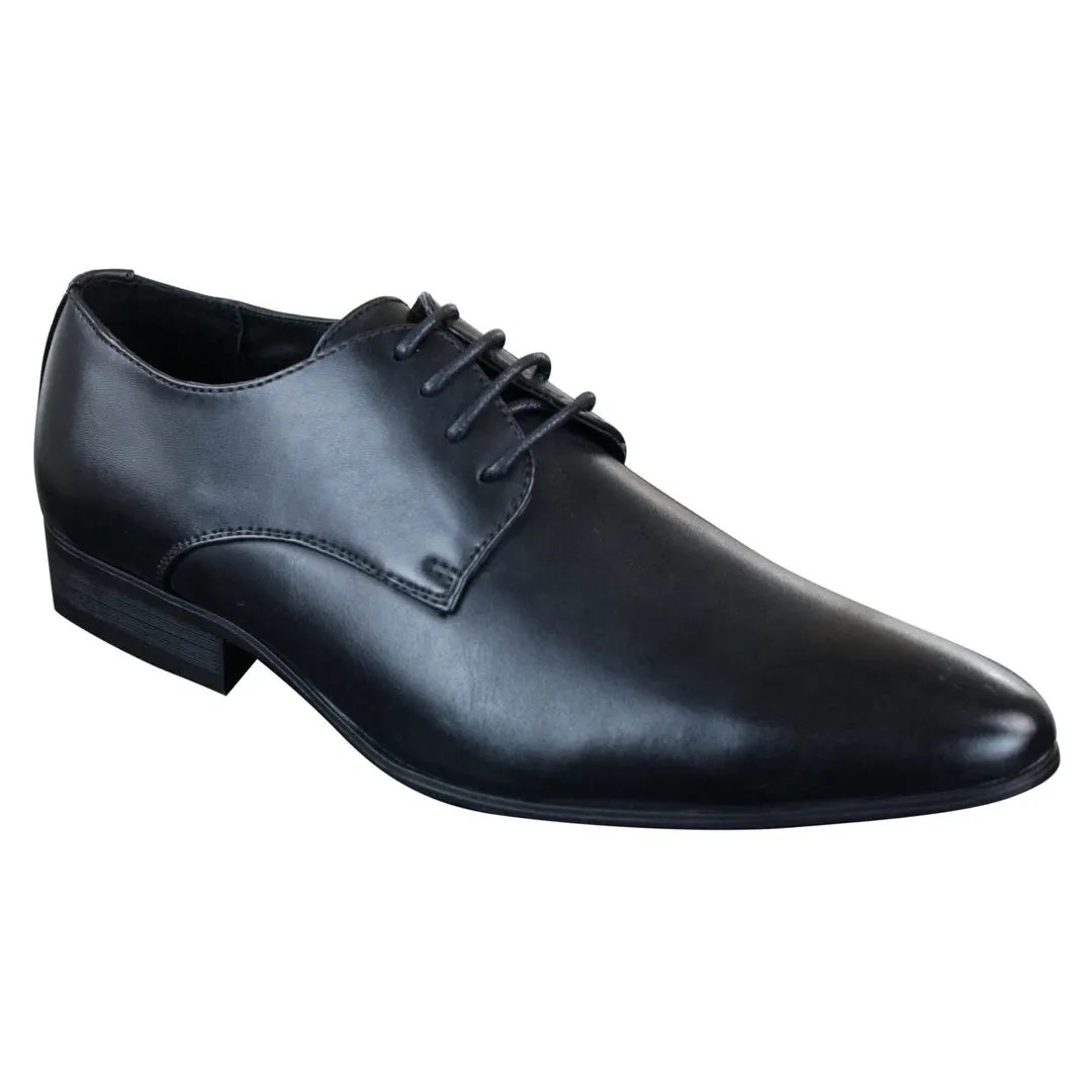 Zapatos de cuero puntiagudos con cordones ideal para boda,baile oficina estilo clásico para hombre
