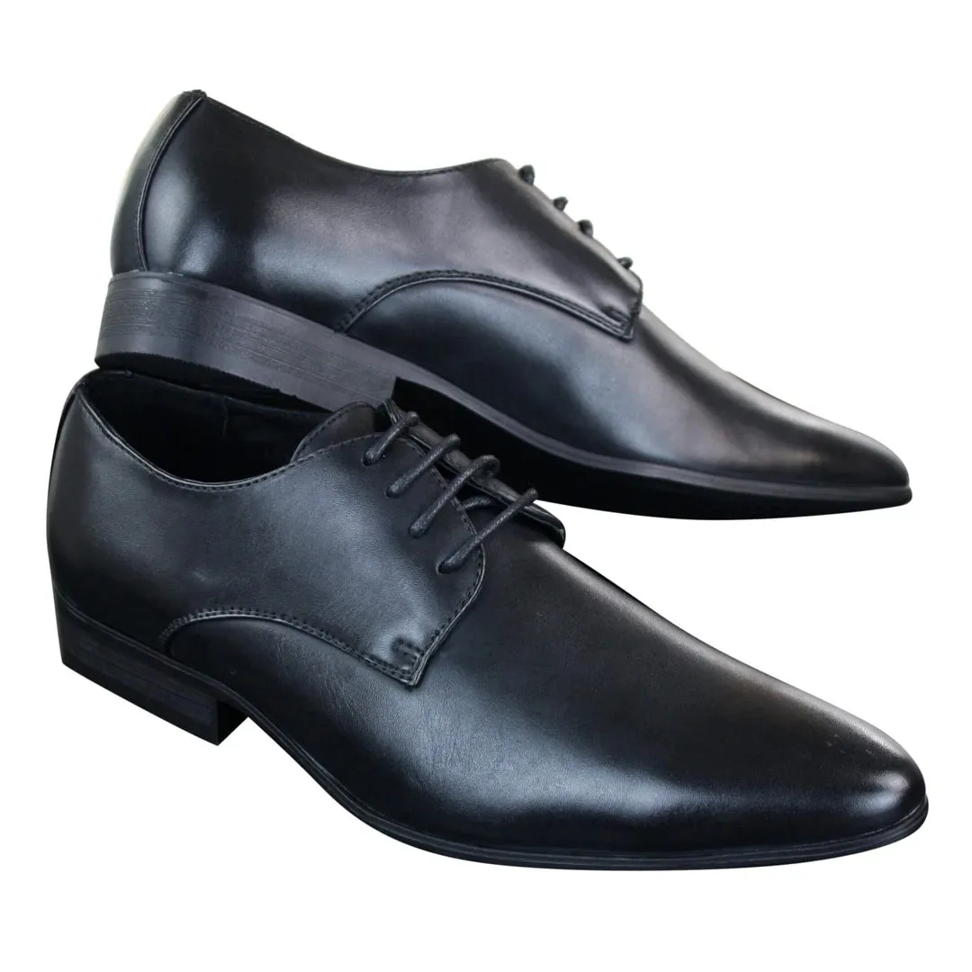 Zapatos de cuero puntiagudos con cordones ideal para boda,baile oficina estilo clásico para hombre